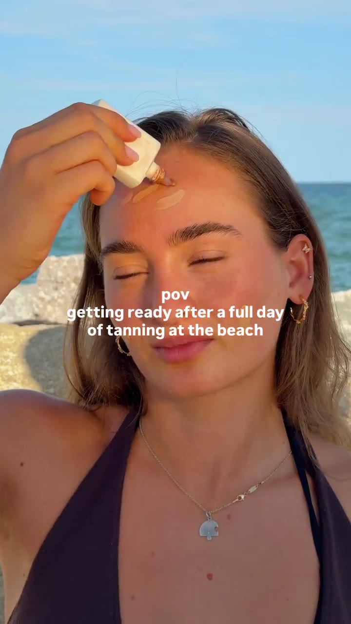 Beach skincare, golden hour